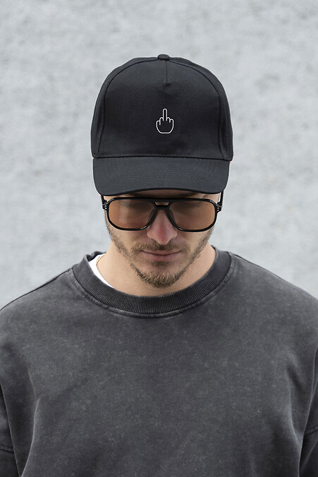 Men's Trucker Baseball Cap With Finger Print Black - #8049751