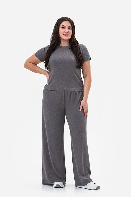 Women's gray ribbed suit - #3034753