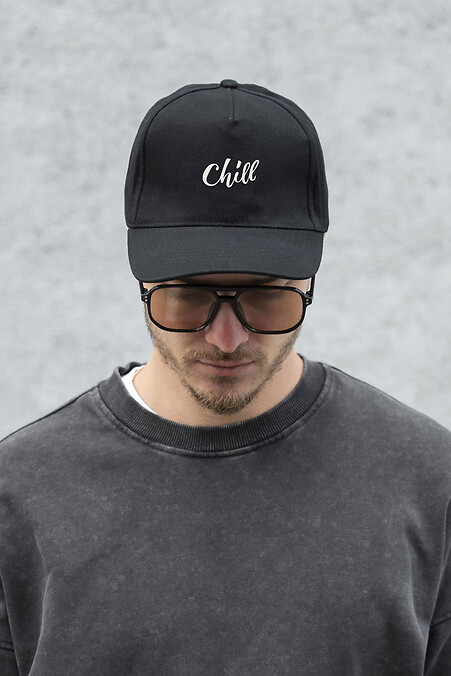 Men's Trucker Baseball Cap With Chill Black Print - #8049755