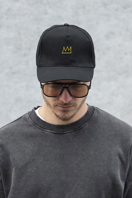 Men's Trucker Baseball Cap With Crown Print Black - #8049763