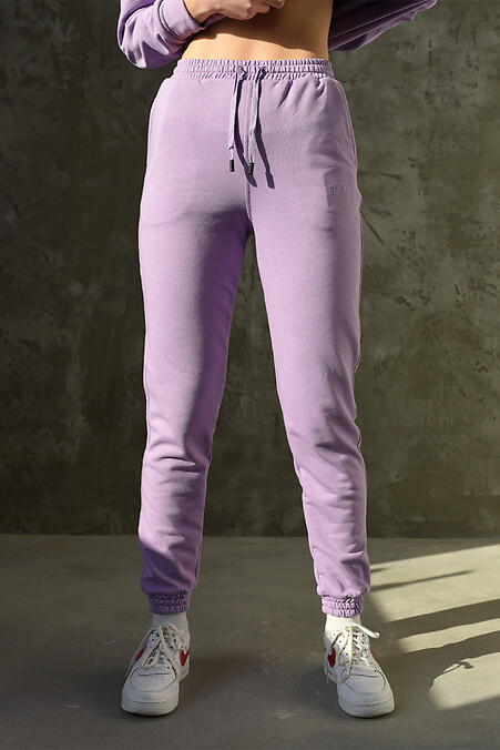 Женские спортивные штаны с вышивкой I 1/22. Брюки, штаны. Цвет: фиолетовый. #8011766