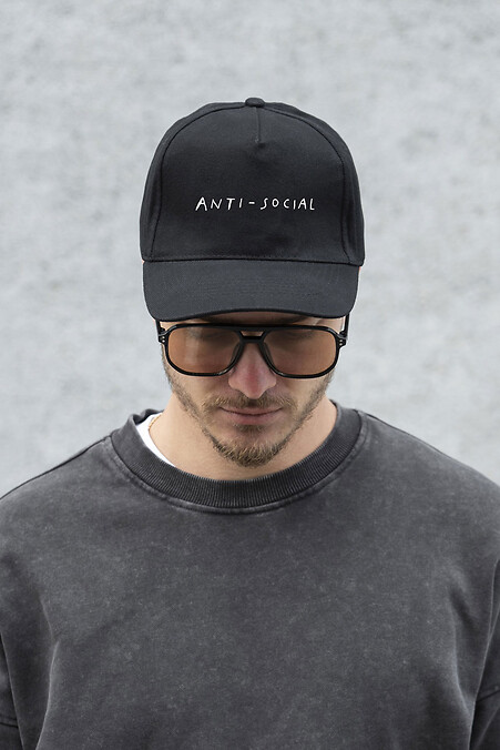 Men's Trucker Baseball Cap With AntiSocial Black Print - #8049769