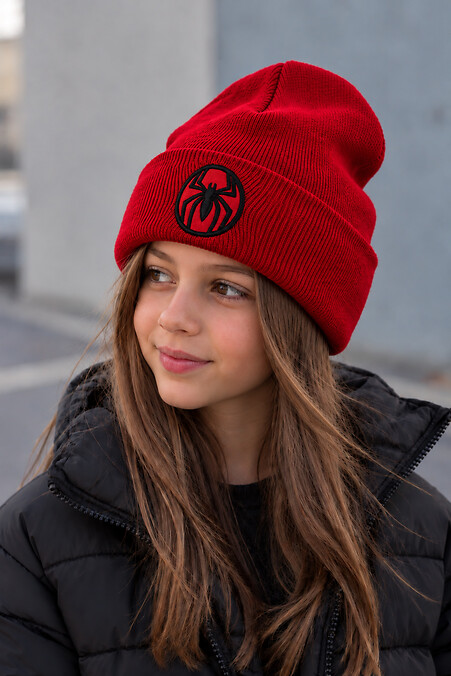 Дитяча Демісезонна Шапка Для Дівчинки Without Shovel Spider Man Logo Red - #8056769