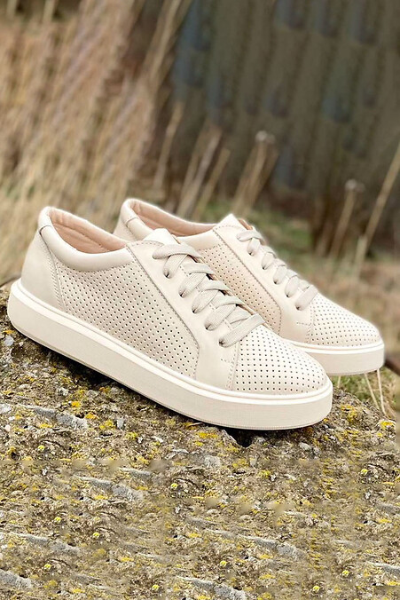 Women's leather sneakers summer. sneakers. Color: white. #8019770