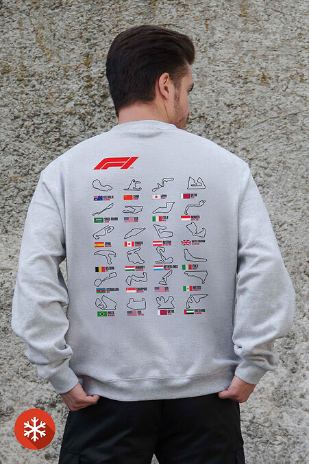 Isoliertes Fleece-Sweatshirt in Übergröße für Herren mit Track-Aufdruck in Grau - #8055770