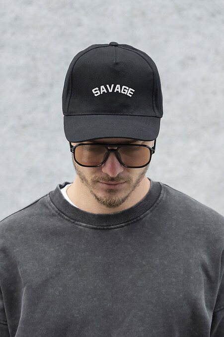 Men's Trucker Baseball Cap With Savage Black Print - #8049773