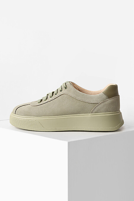 Women's sneakers made of natural suede - #4205775