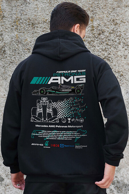 Herren Kapuzenpullover mit isoliertem Reißverschluss und Fleece-Reißverschluss AMG Kane Schwarz - #8055784