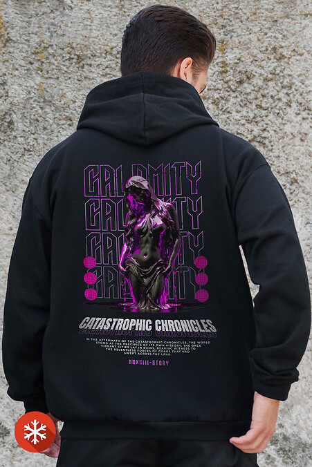 Herren Kapuzenpullover mit isoliertem Reißverschluss und Fleece-Reißverschluss mit Aufdruck Calomity Kane Schwarz - #8055788
