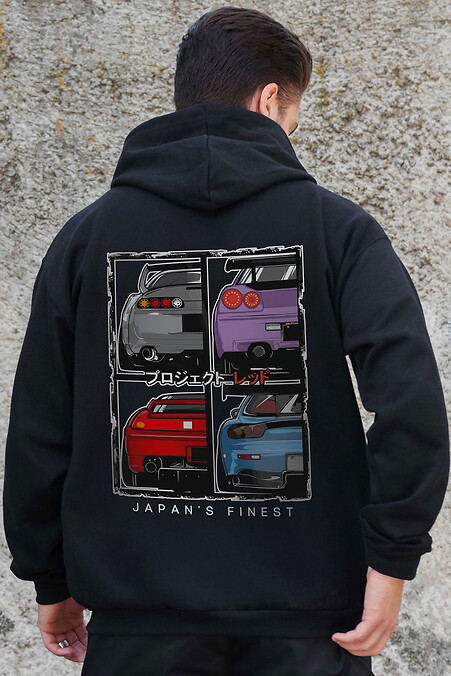 Herren Kapuzenpullover mit isoliertem Reißverschluss und Fleece-Reißverschluss mit Cars Kane Aufdruck Schwarz - #8055790