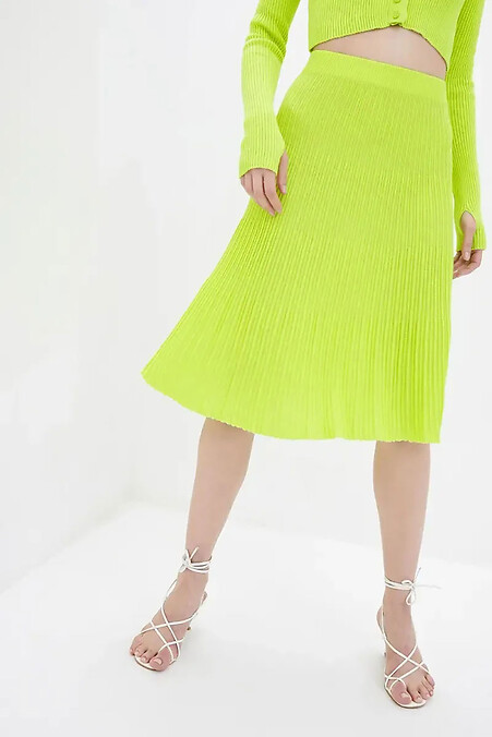 Knitted women's skirt in lemon color - #4038799