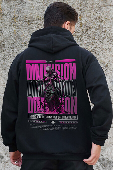 Мужское Утепленное Зип Худи На Флисе Зипер С Принтом Dimension Kane Black - #8055800