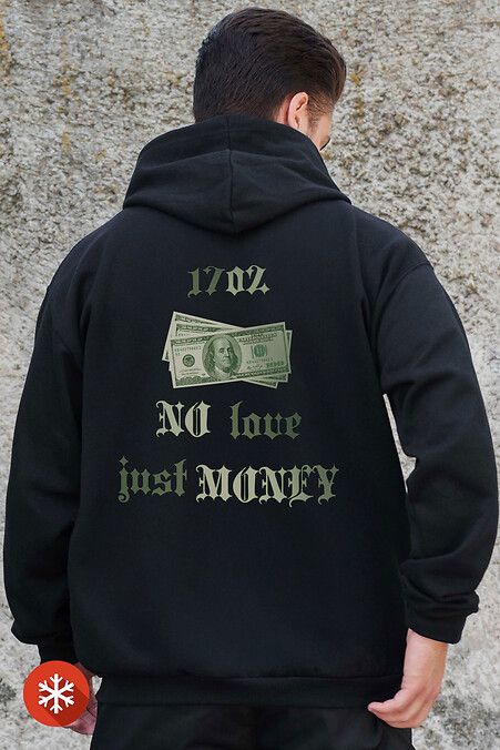 Herren Kapuzenpullover mit isoliertem Reißverschluss und Fleece-Reißverschluss mit Aufdruck Dollar Kane Schwarz - #8055802