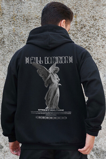 Мужское Утепленное Зип Худи На Флисе Зипер С Принтом Dominion Kane Black - #8055804
