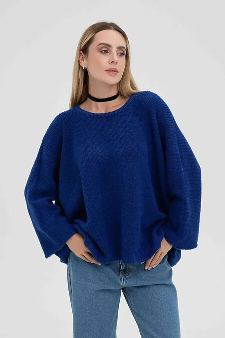 Women's knitted jumper in blue color - #4038809
