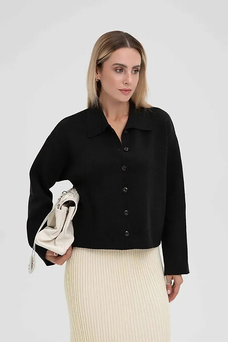 Women's knitted cardigan in black color - #4038810