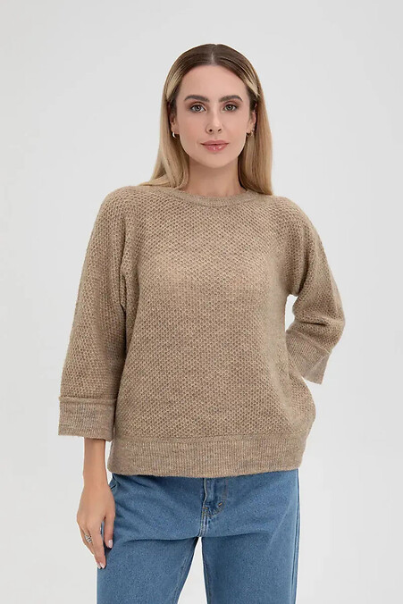 Strickpullover aus Wolle in dunkelbeige - #4038816