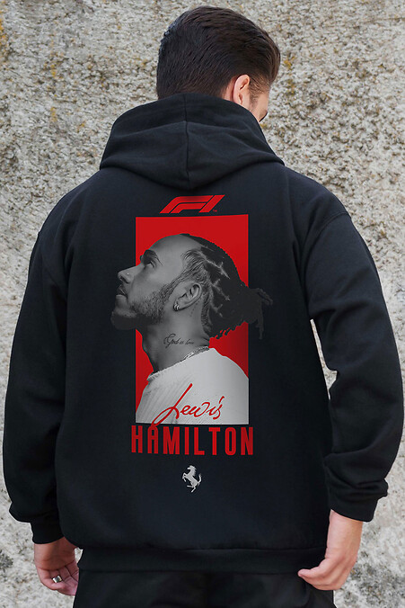 Herren Hoodie mit isoliertem Reißverschluss und Fleece-Reißverschluss mit Hamilton Kane Aufdruck Schwarz - #8055822