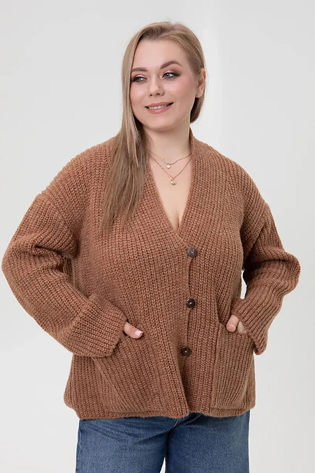 Damenstrickjacke in hellbraun - #4038825