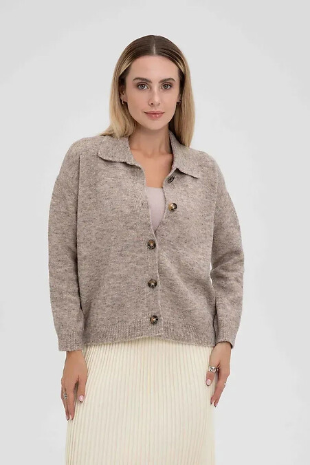 Women's knitted cardigan in beige color. Jackets, Cardigans. Color: beige. #4038827