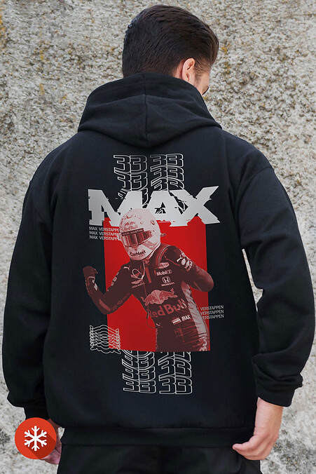 Herren Kapuzenpulli mit isoliertem Reißverschluss und Fleece-Reißverschluss mit Aufdruck Max Kane Schwarz - #8055832