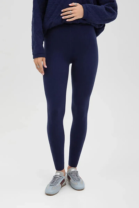 Women's knitted leggings in blue - #4038838