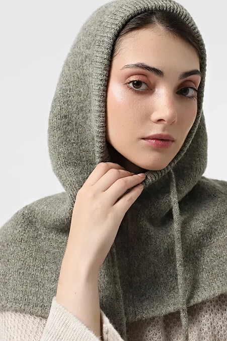 Women's knitted cowl in green color - #4038839