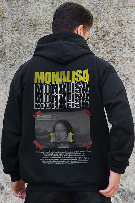 Herren Kapuzenpullover mit isoliertem Reißverschluss und Fleece-Reißverschluss mit Aufdruck Monalisa Kane Schwarz. Sweatshirts, Sweatshirts. Farbe: das schwarze. #8055840