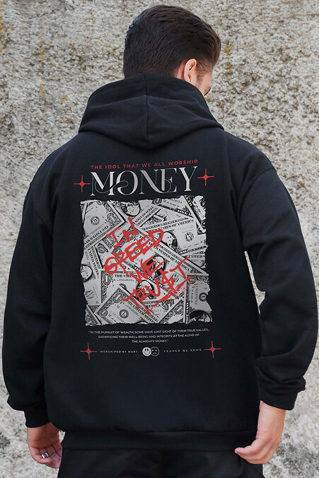 Herren Kapuzenpullover mit isoliertem Reißverschluss und Fleece-Reißverschluss mit Geld Grafity Print Kane Schwarz. Sweatshirts, Sweatshirts. Farbe: das schwarze. #8055842