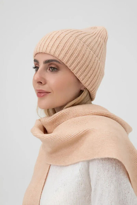 Women's knitted hat in pink color - #4038851