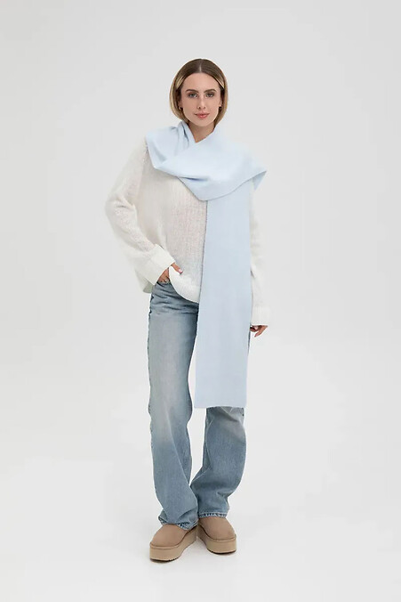 Women's knitted scarf in blue color - #4038853