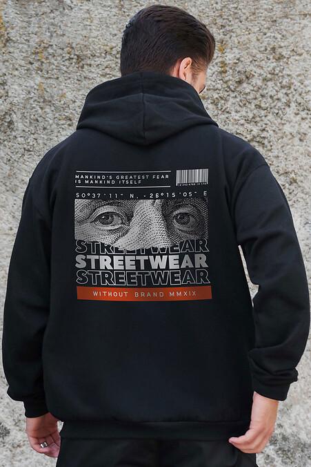 Herren Kapuzenpullover mit isoliertem Reißverschluss auf Fleece mit Streetwear-Aufdruck Kane Schwarz. Sweatshirts, Sweatshirts. Farbe: das schwarze. #8055862