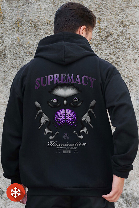 Herren Kapuzenpullover mit isoliertem Reißverschluss und Fleece-Reißverschluss mit Aufdruck Supermacy Kane Schwarz. Sweatshirts, Sweatshirts. Farbe: das schwarze. #8055866