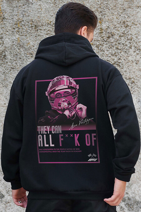 Herren Kapuzenpulli mit isoliertem Reißverschluss und Fleece-Reißverschluss mit Aufdruck Verstappen Kane Schwarz - #8055876