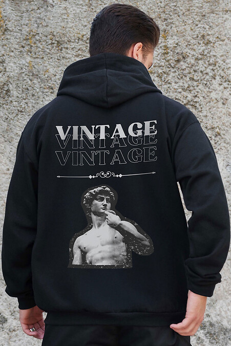 Herren Kapuzenpullover mit isoliertem Reißverschluss und Fleece-Reißverschluss mit Vintage Kane Aufdruck Schwarz. Sweatshirts, Sweatshirts. Farbe: das schwarze. #8055878