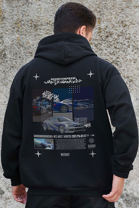 Herren Kapuzenpullover mit isoliertem Reißverschluss und Fleece-Reißverschluss mit Aufdruck Wanted Kane Schwarz. Sweatshirts, Sweatshirts. Farbe: das schwarze. #8055880