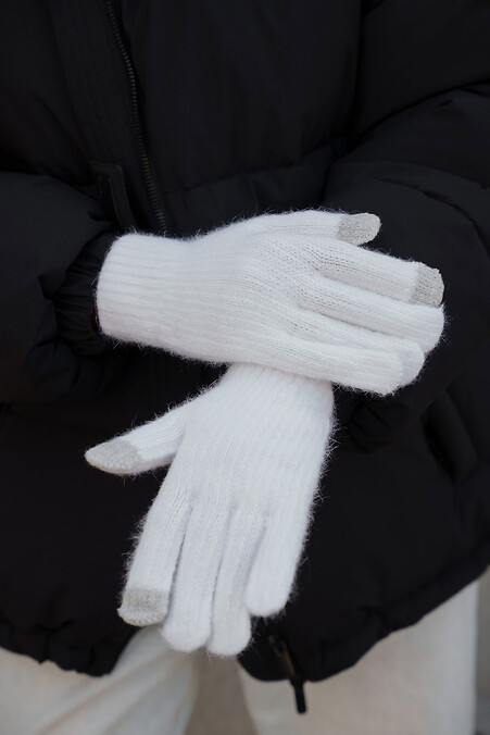 Жіночі теплі зимові сенсорні перчатки рукавиці 5-73  Morgan White. Handschuhe. Farbe: weiß. #8055887