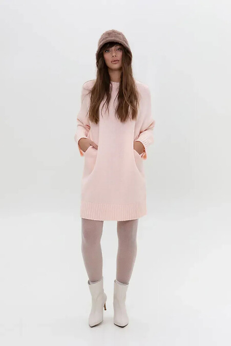 Rosa Strickkleid für Damen - #4038890