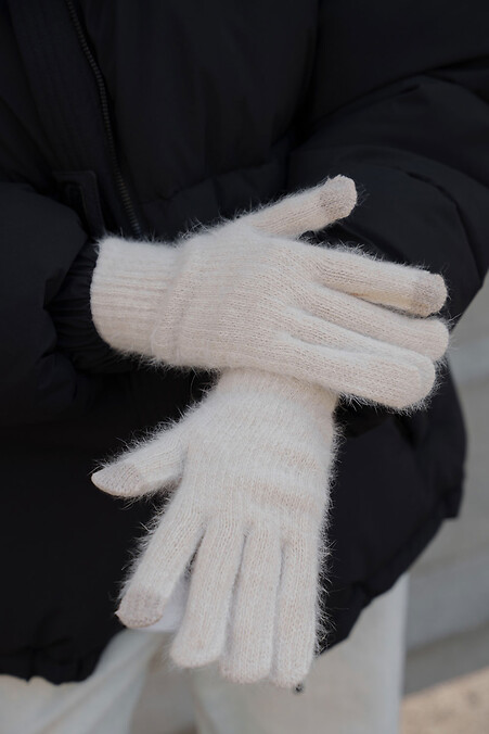 Жіночі теплі зимові сенсорні перчатки рукавиці 5-73  Morgan Beige. Handschuhe. Farbe: beige. #8055891