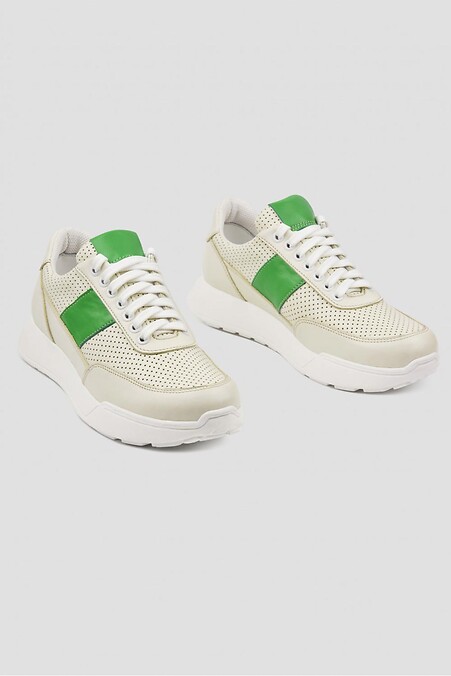 Leather sneakers. Sneakers. Color: beige. #4205905