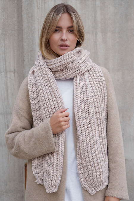 Женский теплый вязаный шарф Carry Beige - #8055915