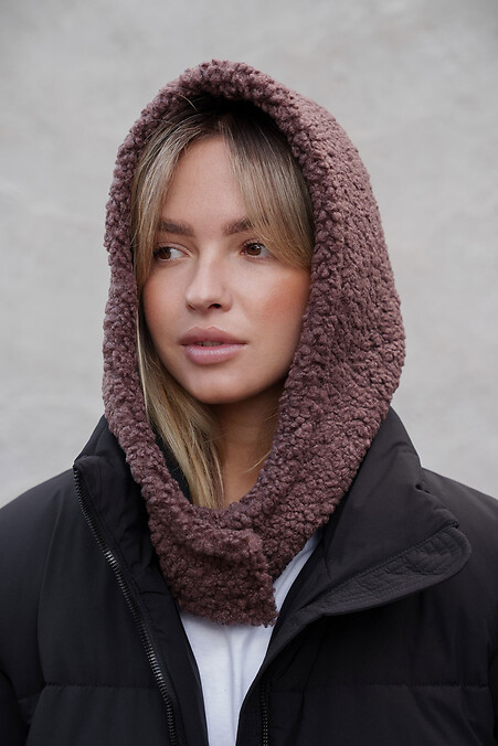 Тепла Шапка Капюшон Капор Теді На Флісі Bonnet Brown Woman - #8055919