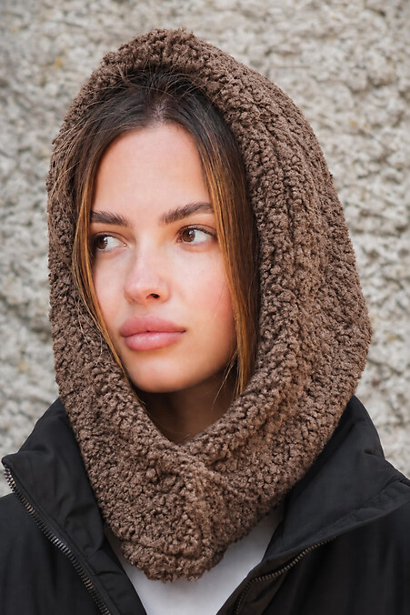 Теплая шапка-капюшон Капор Теди на флисе Bonnet Brown Woman. Шапки, береты. Цвет: коричневый. #8055919