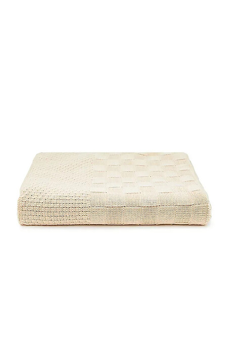 Вязаный плед кремового цвета - #4038948