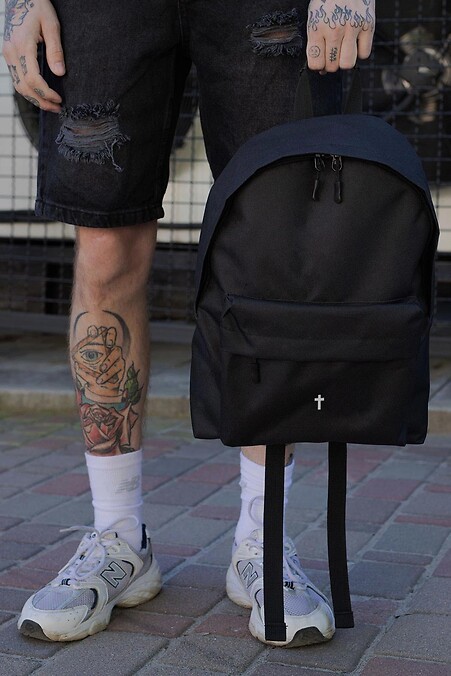 Men's Casual School Backpack Without Compact With Print Dagger Black - #8049948