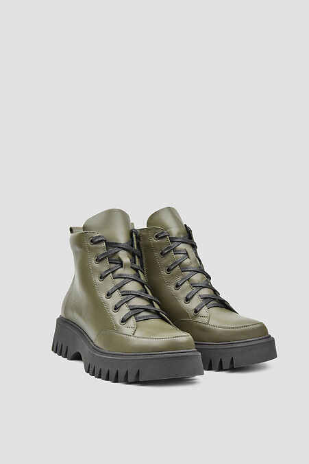 Women's demi-season leather boots - #4205950