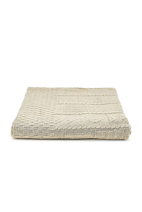 Вязаный плед бежевого цвета - #4038959