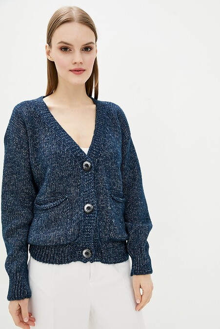 Weibliche Strickjacke. Jacken und Pullover. Farbe: blau. #4037964