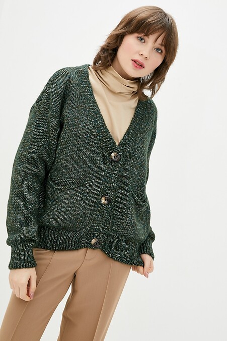 Weibliche Strickjacke. Jacken und Pullover. Farbe: grün. #4037965