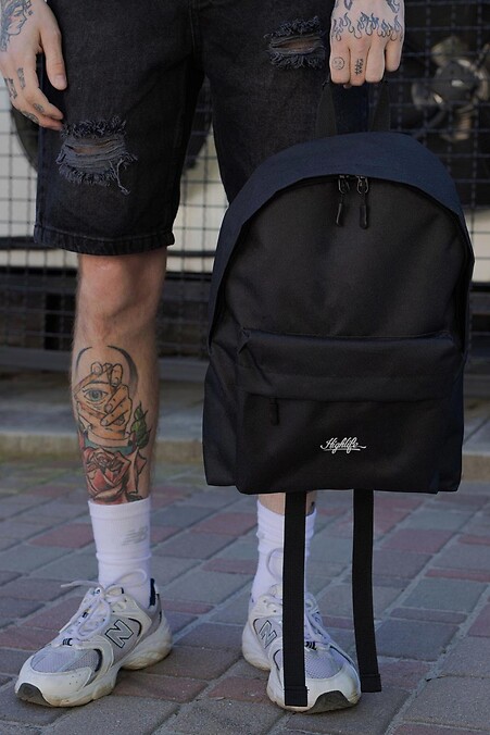 Men's Casual School Backpack Without Compact With Print Highlife Black - #8049966